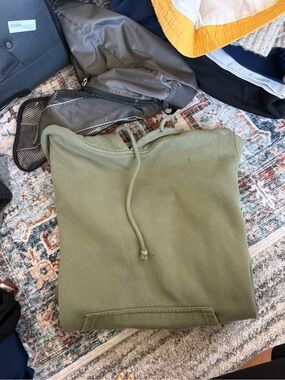 Olive Green Crewneck Hoodie Sweater - Unbranded